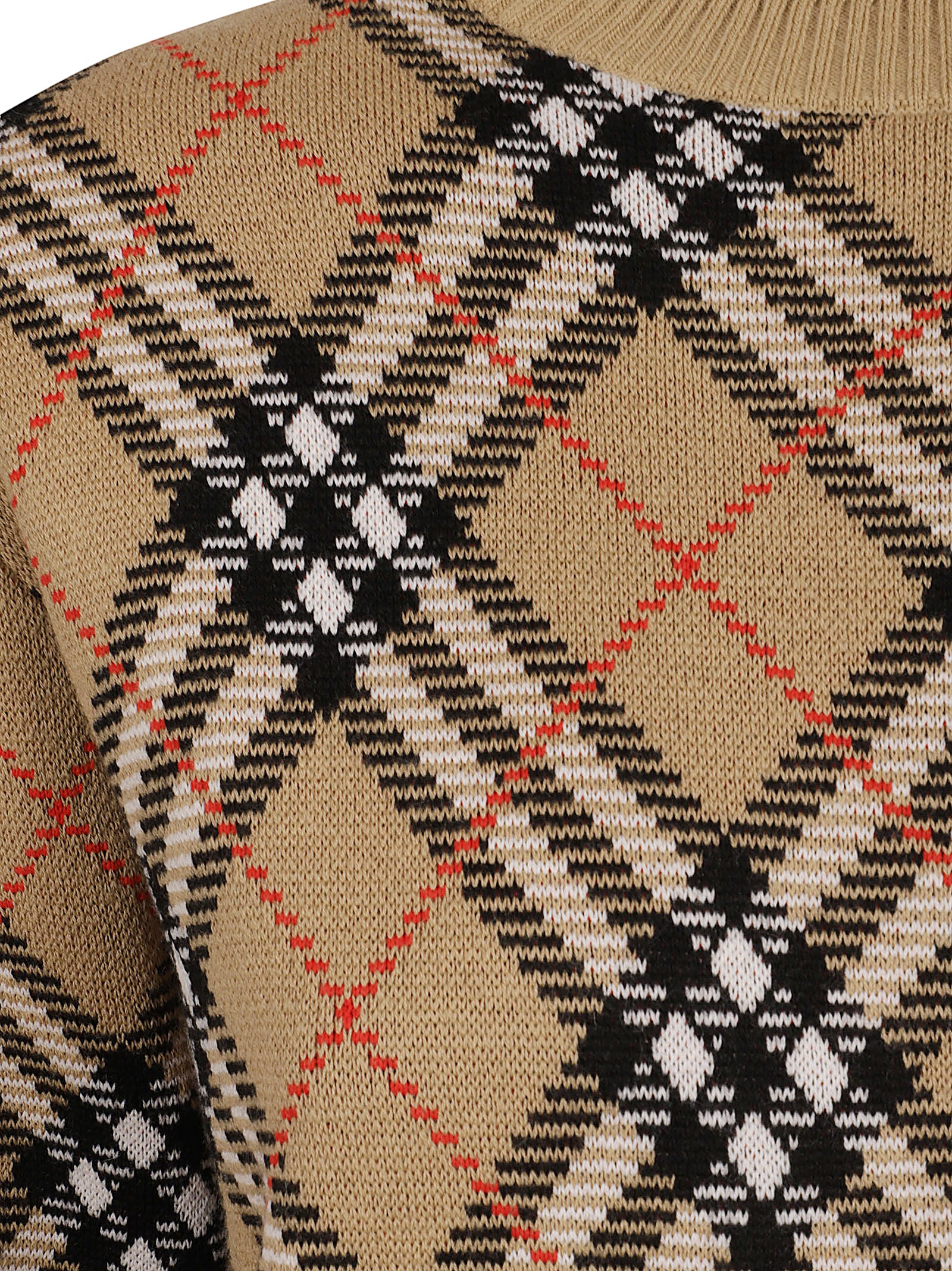 Burberry Sweaters Sand/sand Ip Check Wool Polyester