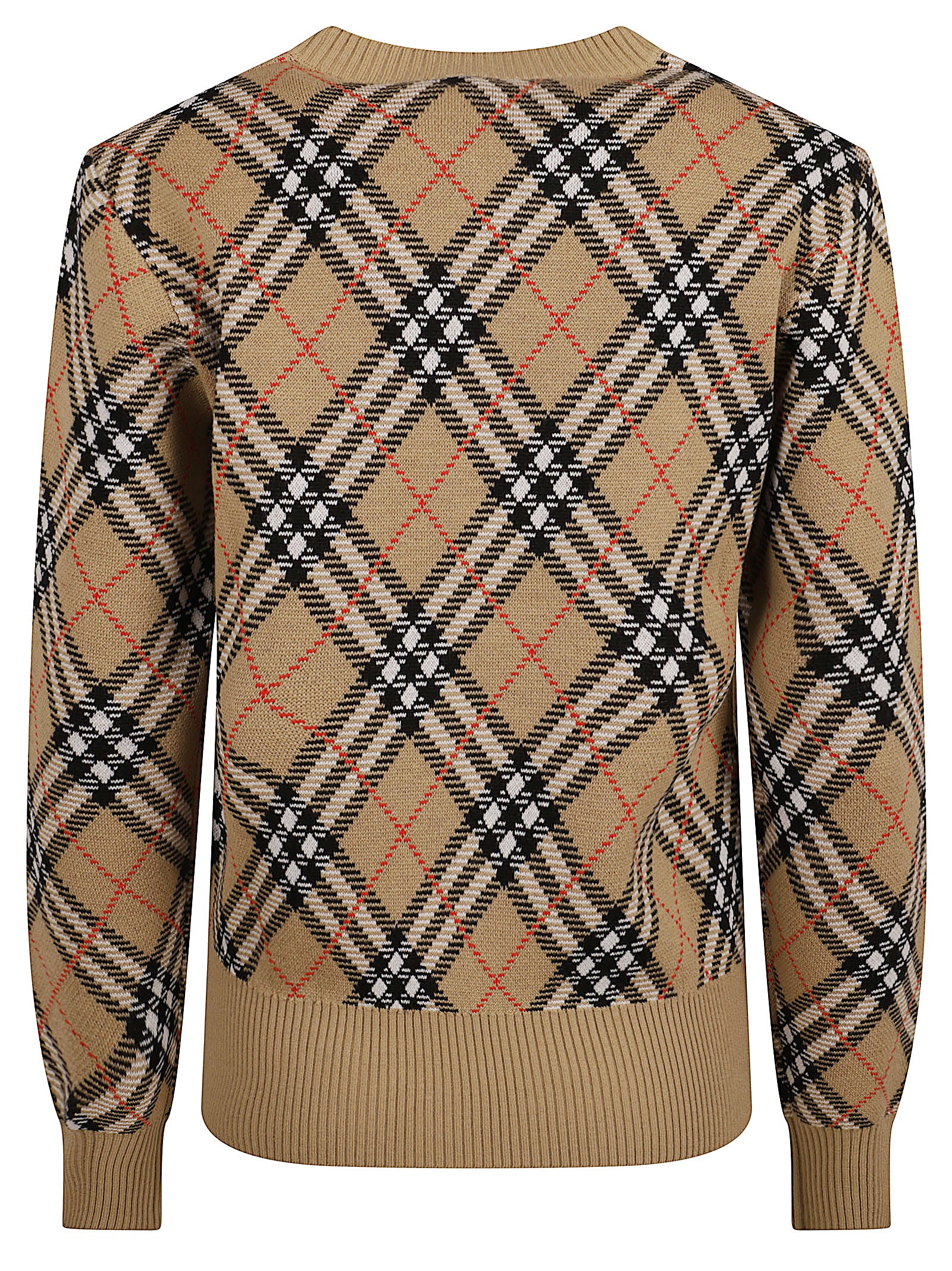 Burberry Sweaters Sand/sand Ip Check Wool Polyester