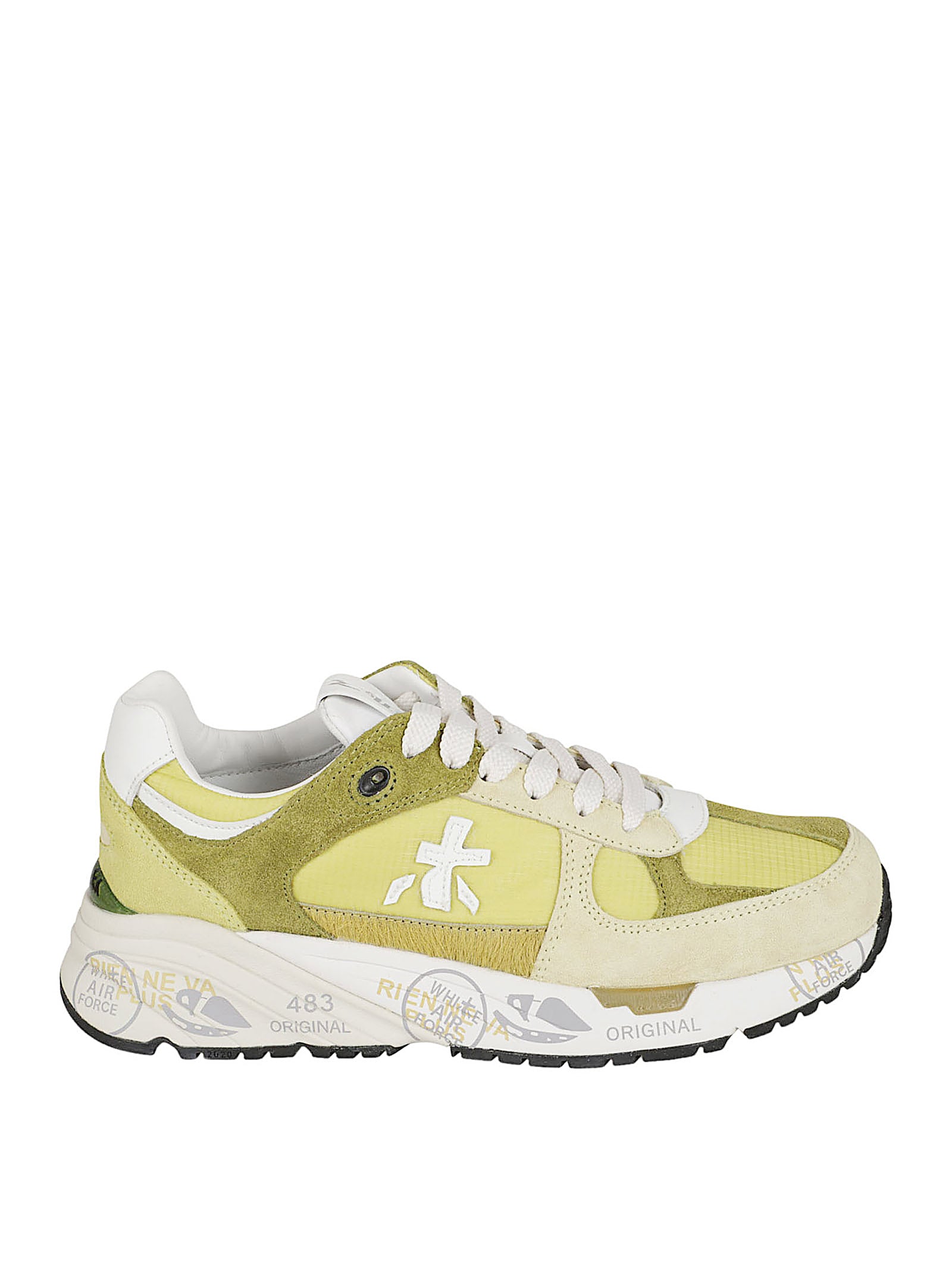 Premiata Sneakers Green Calf Leather Hairy Pa Pu