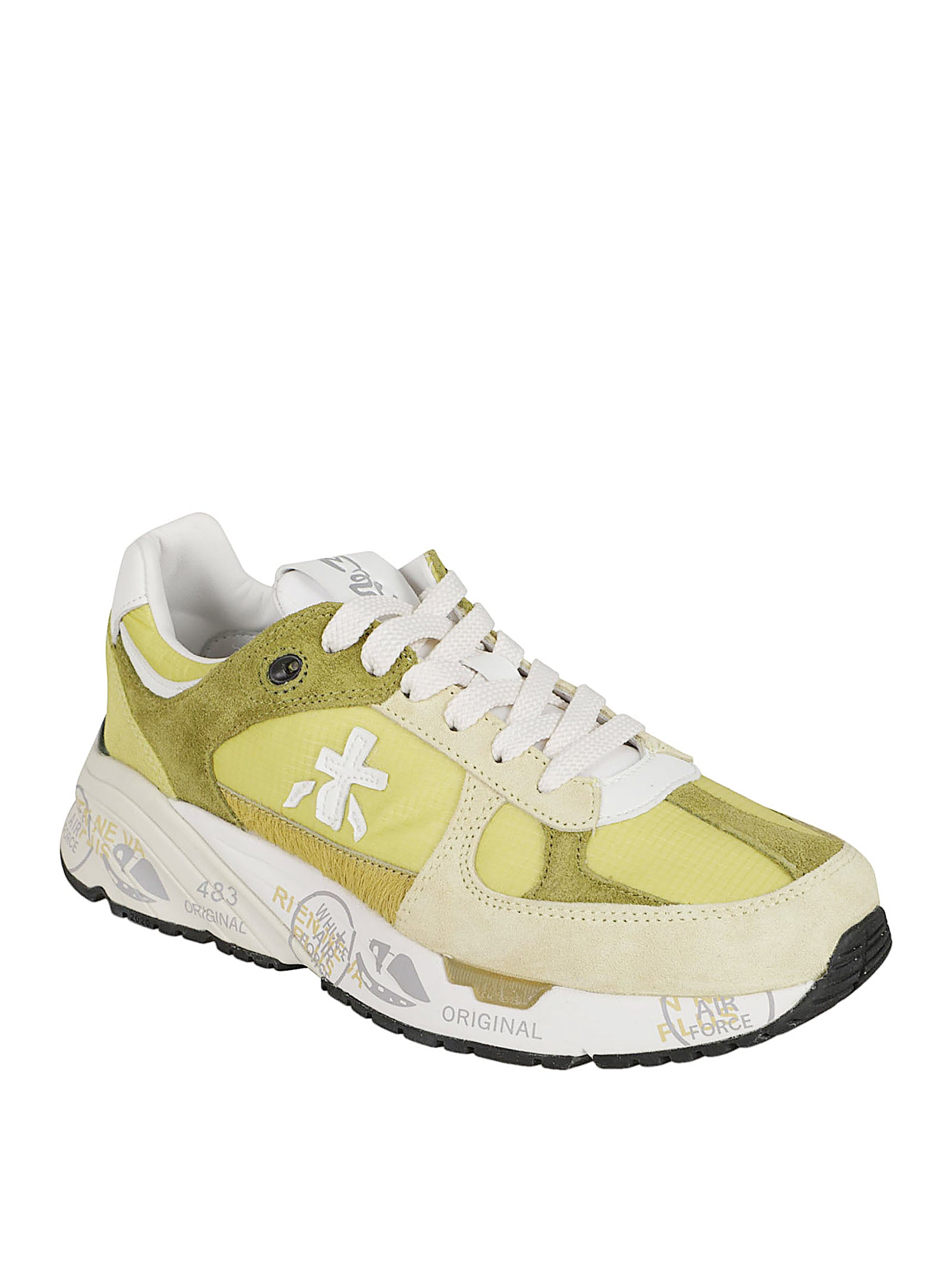 Premiata Sneakers Green Calf Leather Hairy Pa Pu