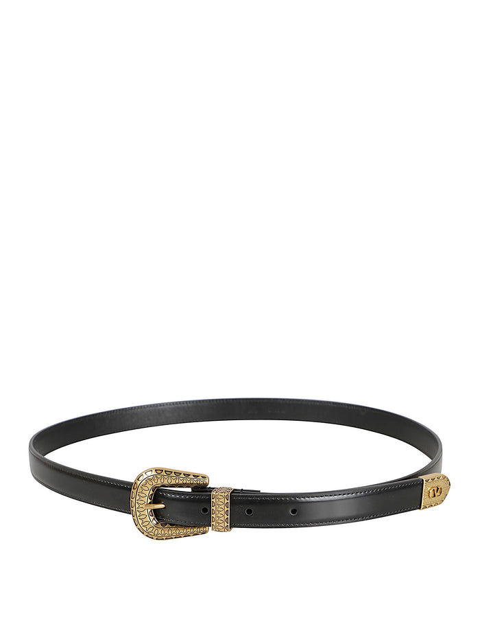 Valentino Garavani Belts Black Calf Leather