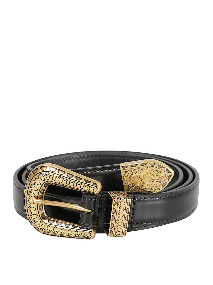Valentino Garavani Belts Black Calf Leather