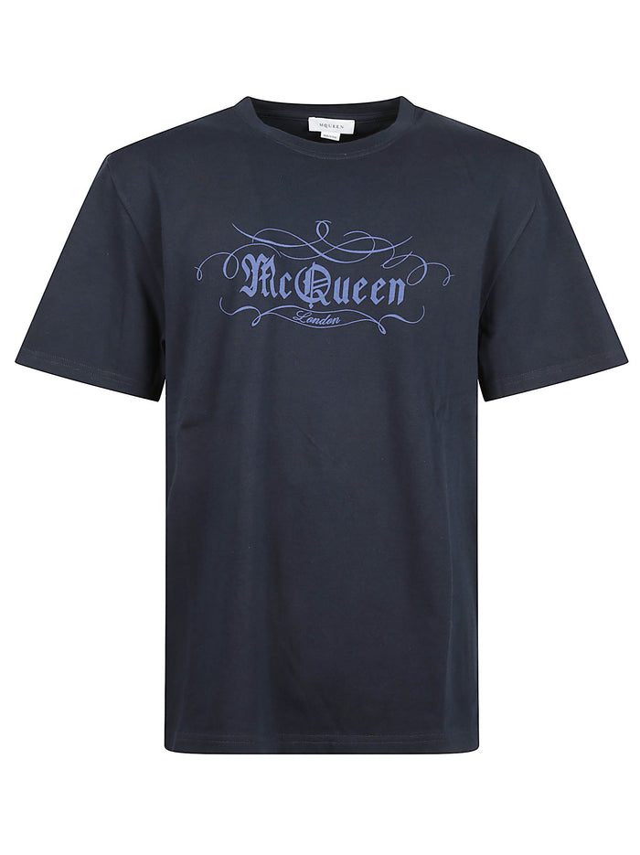 Alexander McQueen T-shirts and Polos Guardsman Blue/tonal Cotton