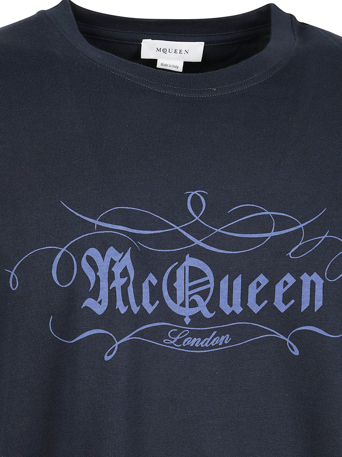 Alexander McQueen T-shirts and Polos Guardsman Blue/tonal Cotton