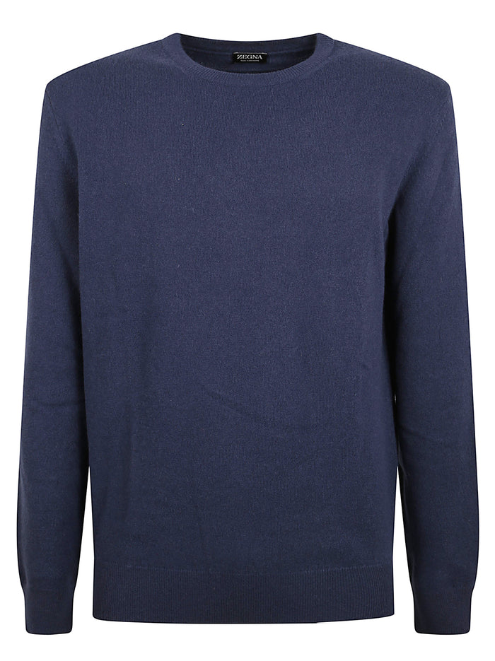 ZEGNA Sweaters Navy Blue Cashmere