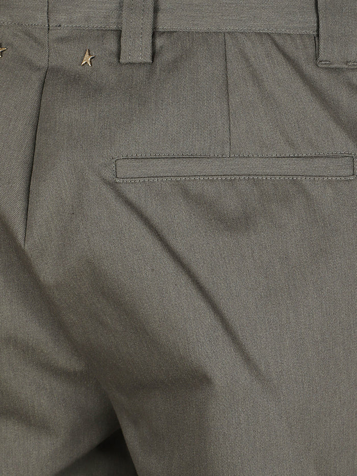 Golden Goose Trousers Military Green Cotton Elastomultiester