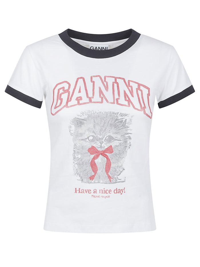 GANNI T-shirts and Polos White Organic Cotton