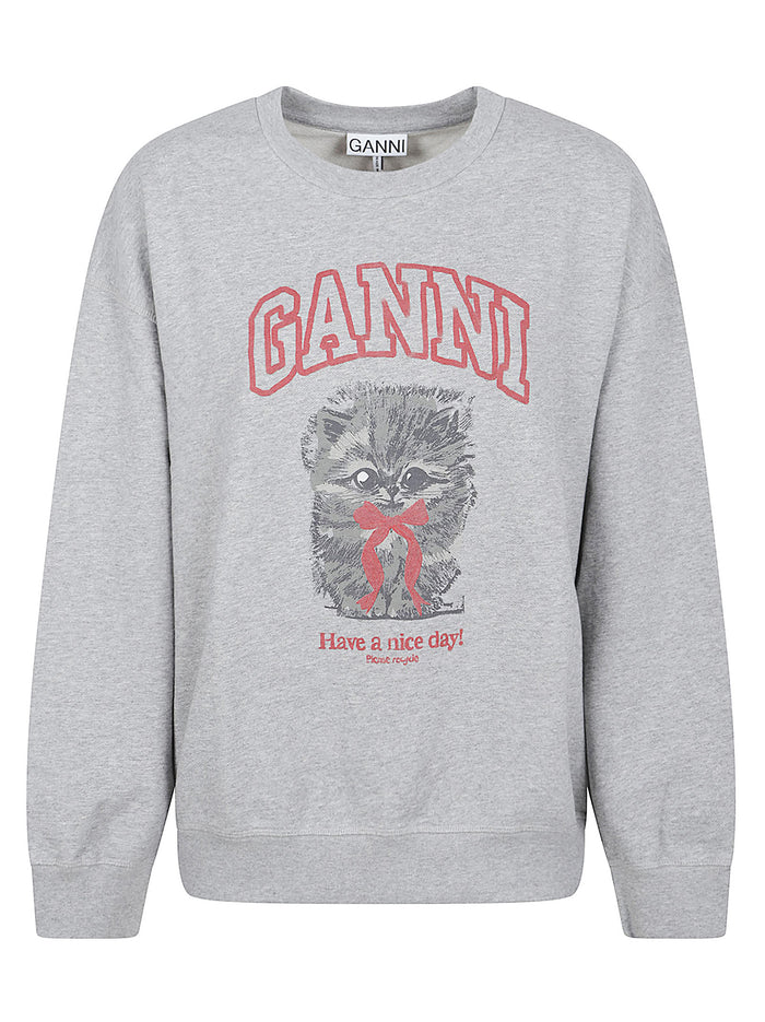 GANNI Sweaters Grey Organic Cotton