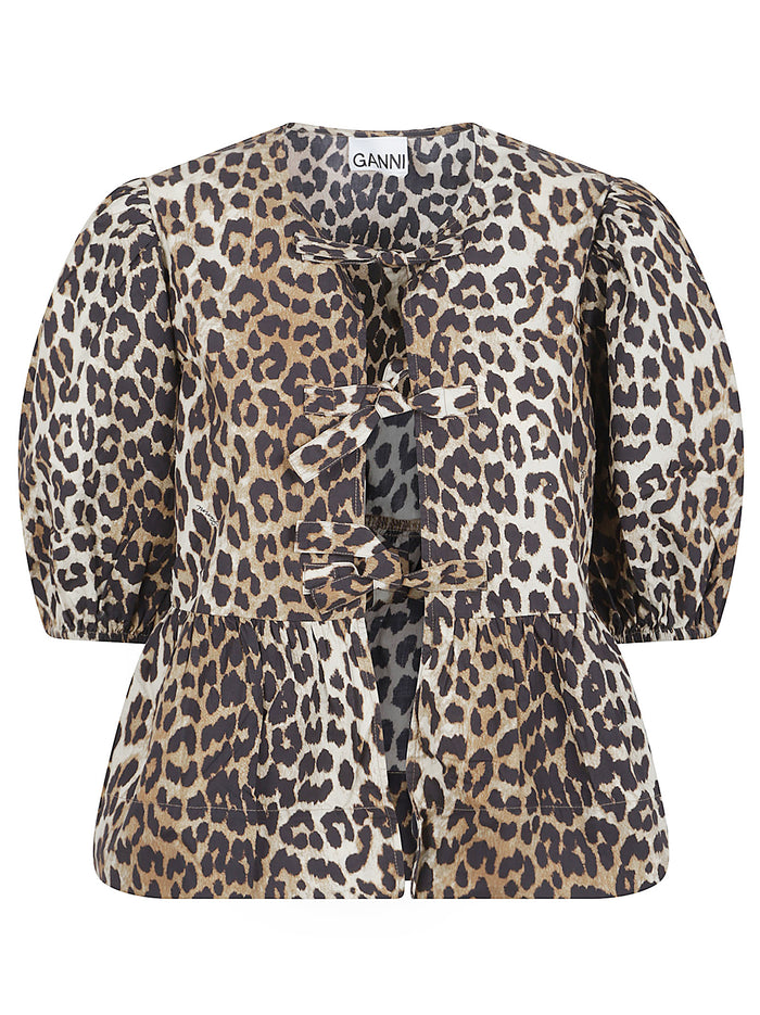 GANNI Shirts Brown Organic Cotton
