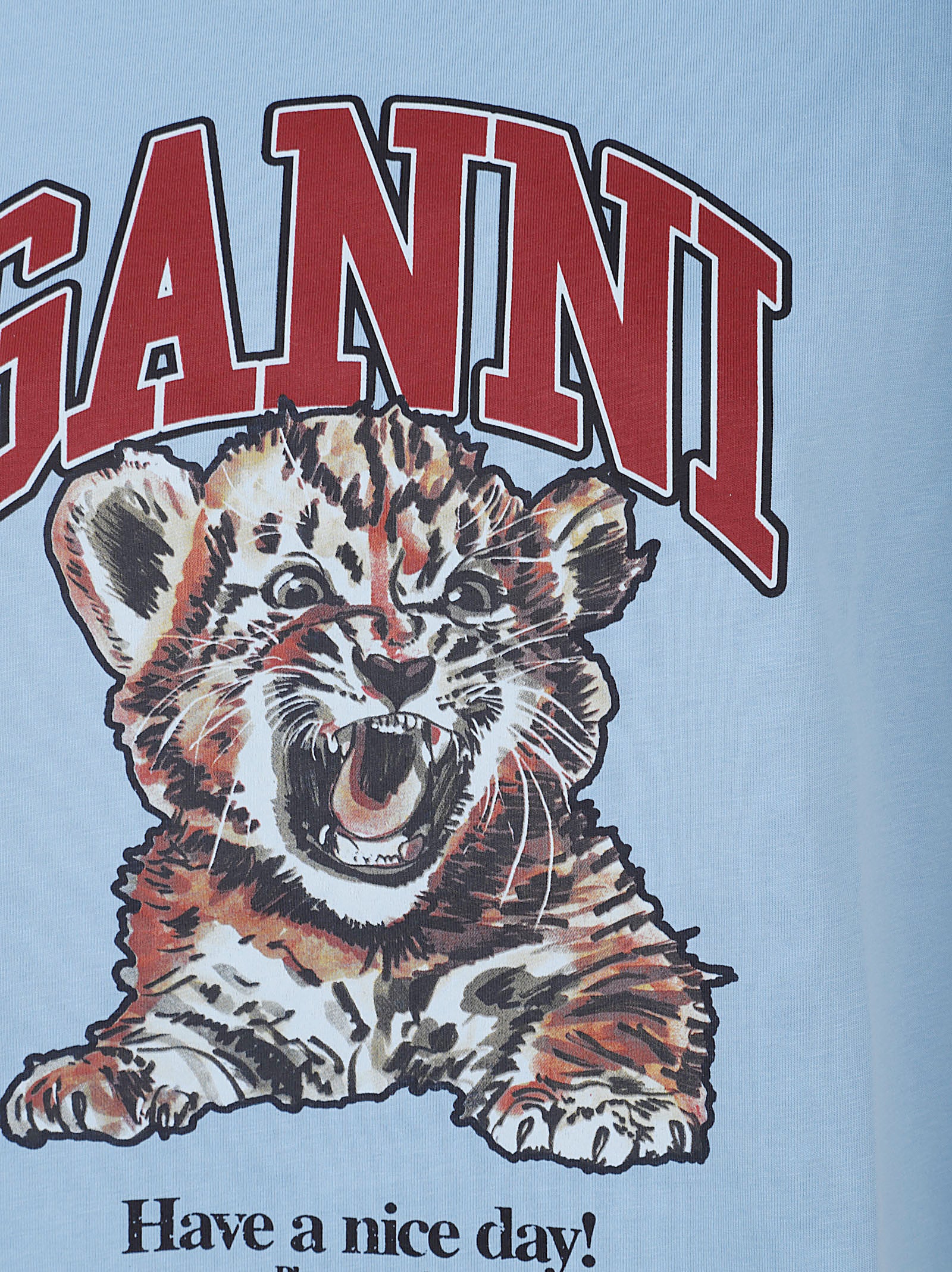 GANNI T-shirts and Polos Blue Organic Cotton