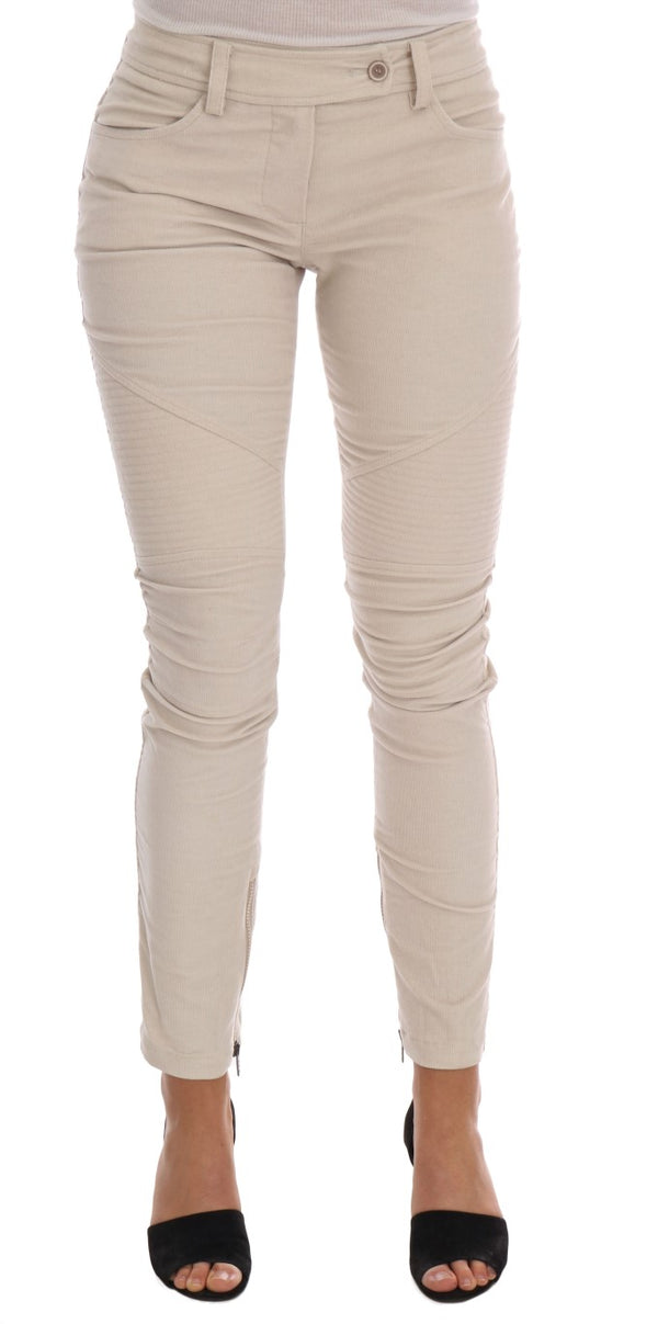 Ermanno Scervino 97% cotton trousers in beige