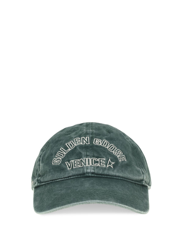 Golden Goose GUP02837P002618 100% Cotton baseball cap in green