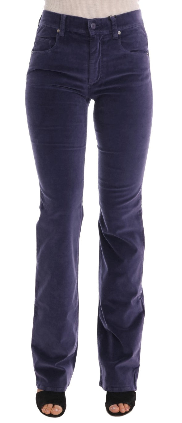 Ermanno Scervino 96% cotton trousers in purple
