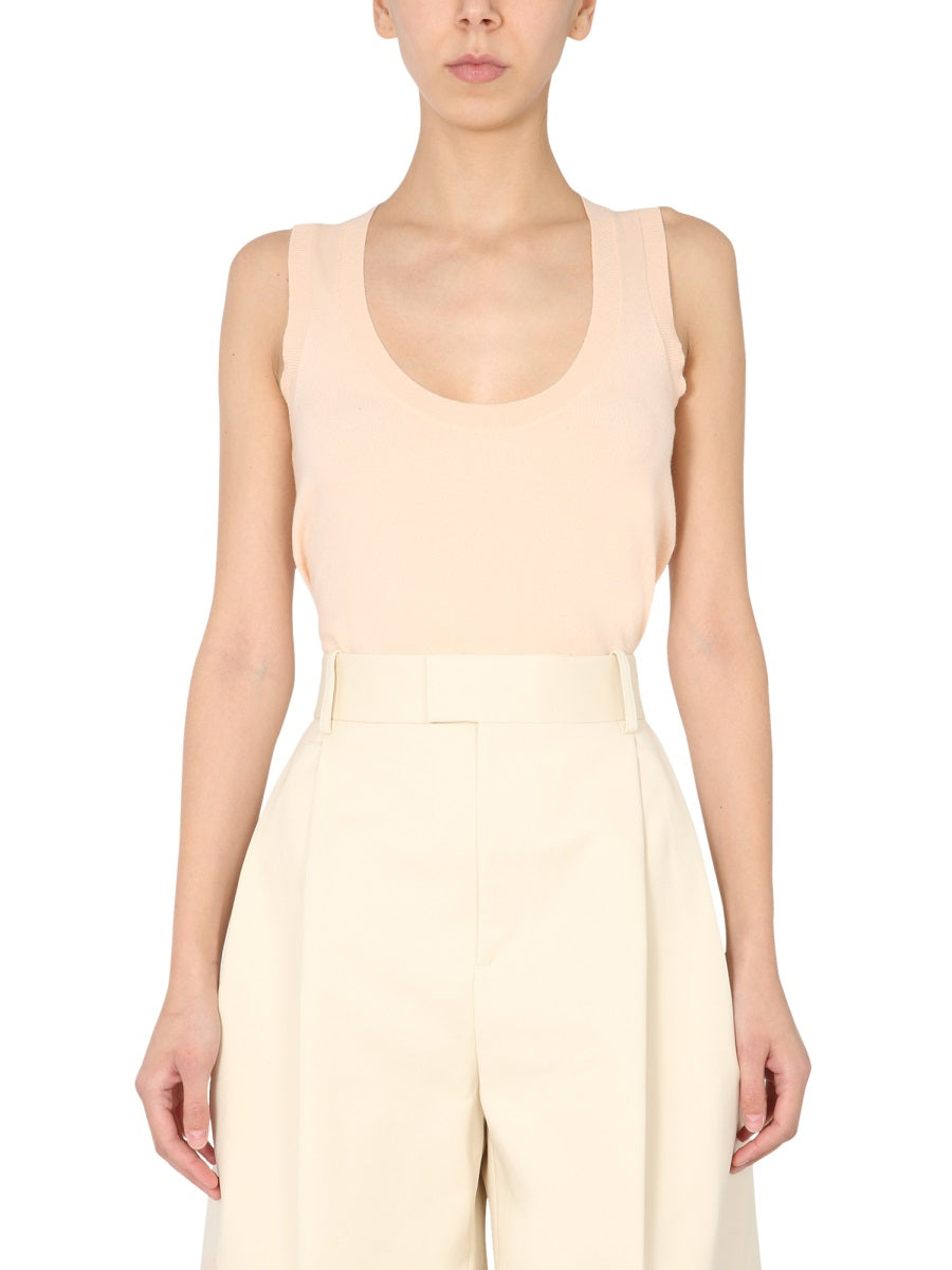 Sleeveless Light Sweater Pink Cashmere Jumpers