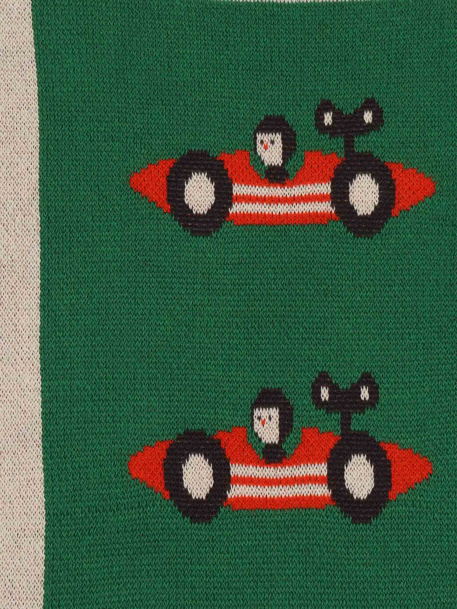 Race Car knitted gift set Green Organic Cotton Box Regalo