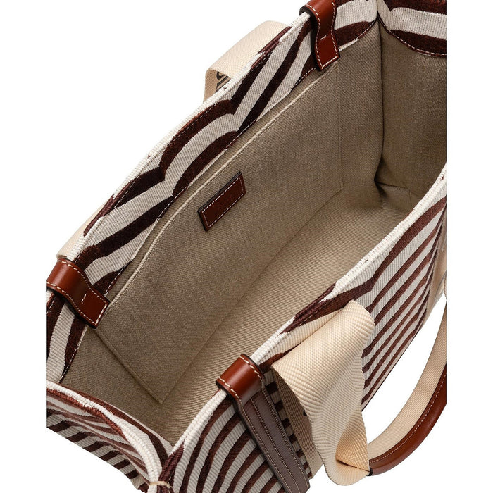 Chloé Woody Medium Tote Bag Beige Linen