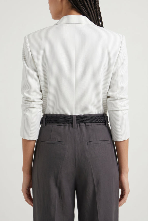 Brunello Cucinelli Womens Black Woven Belt With Buckle Accessories & Slg