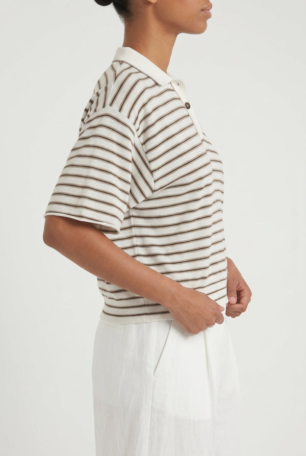 Brunello Cucinelli Womens White Striped Wool Shirt One Color