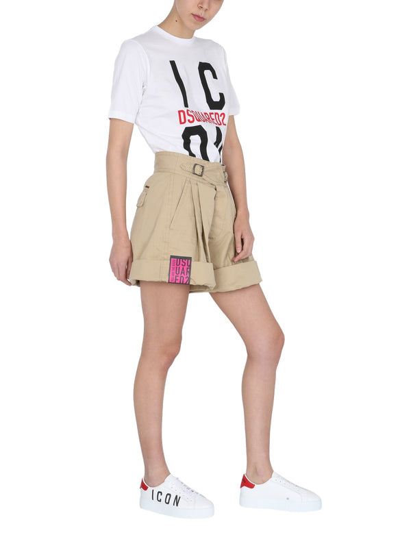 Cargo Shorts Beige Cotton