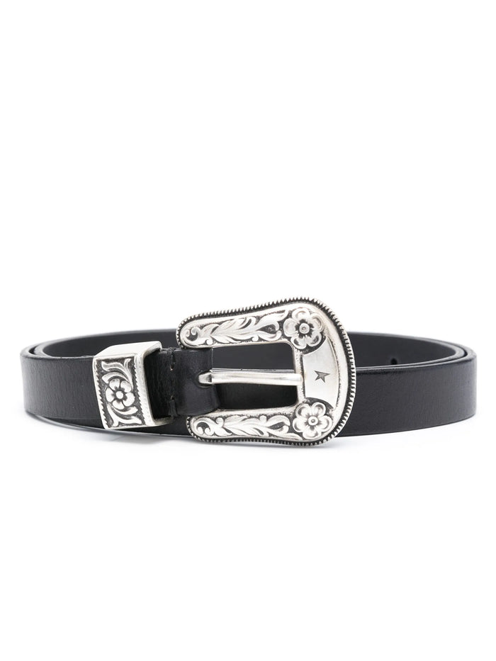New Belt Black Leather Cintura