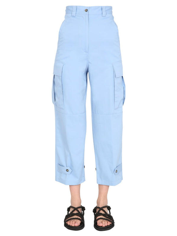 Cargo Pants Blue Cotton Trousers