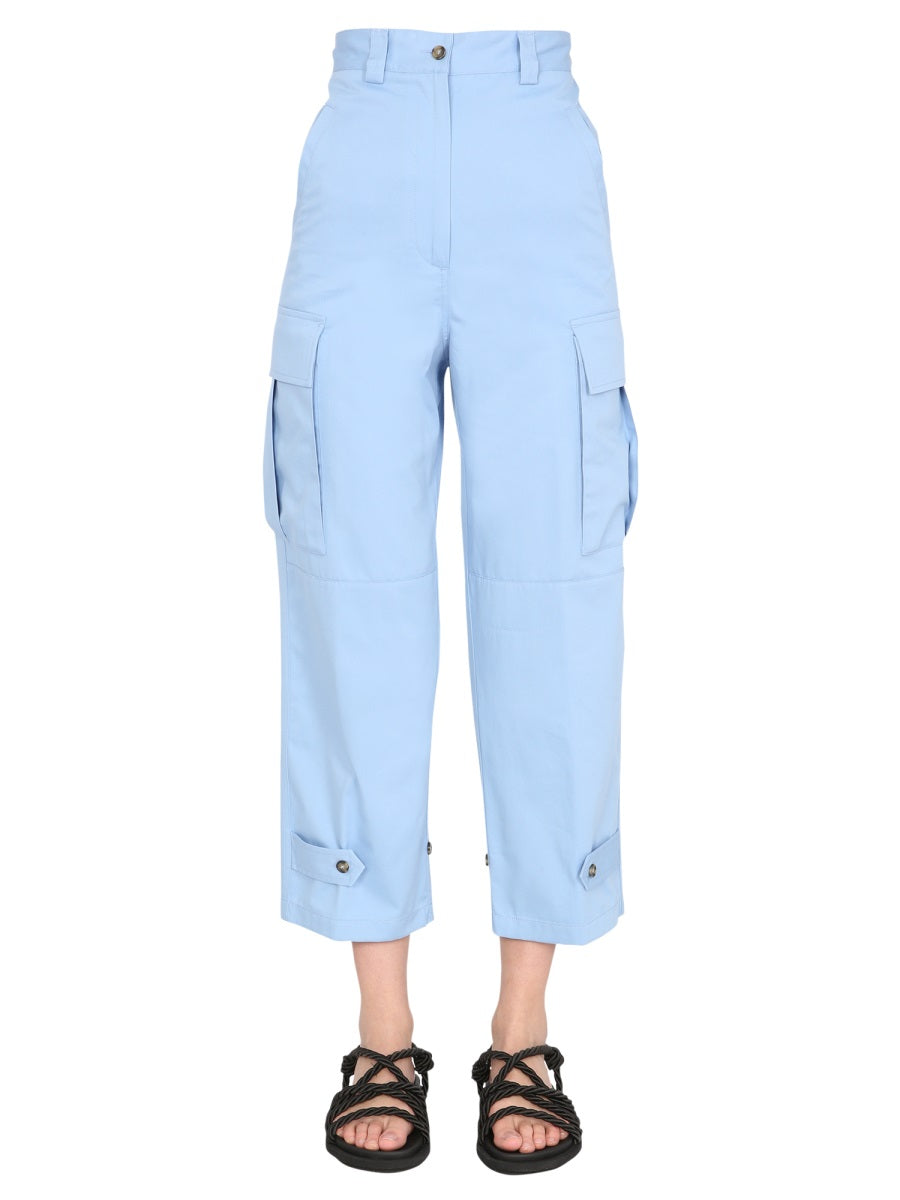 Cargo Pants Blue Cotton Trousers