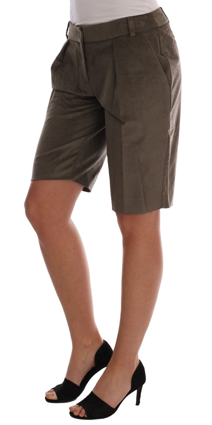 Ermanno Scervino 49% Cotton bermuda shorts in brown — view 2