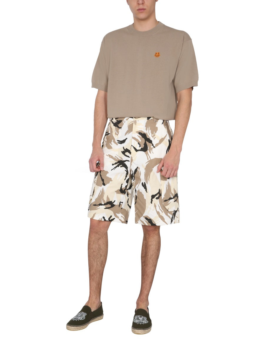 Tropic Camo Bermuda Shorts White