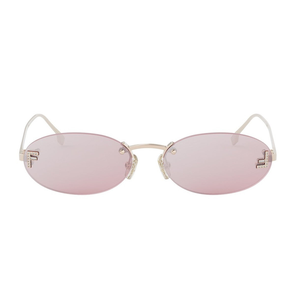 Fendi First Crystal Rose Gold Metallo Sunglasses