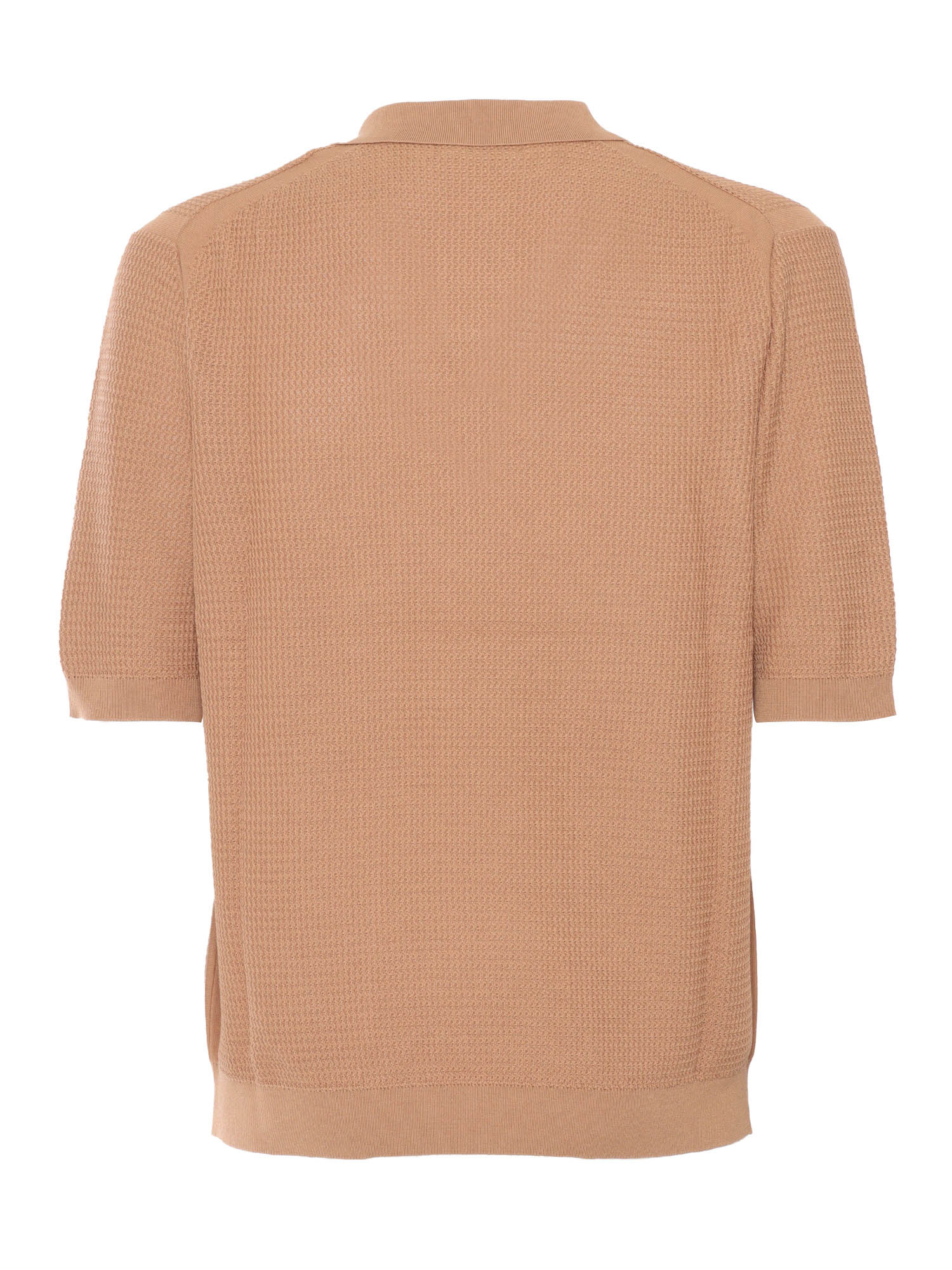 SHORT SLEEVES POLO Brown Cotton Shirt