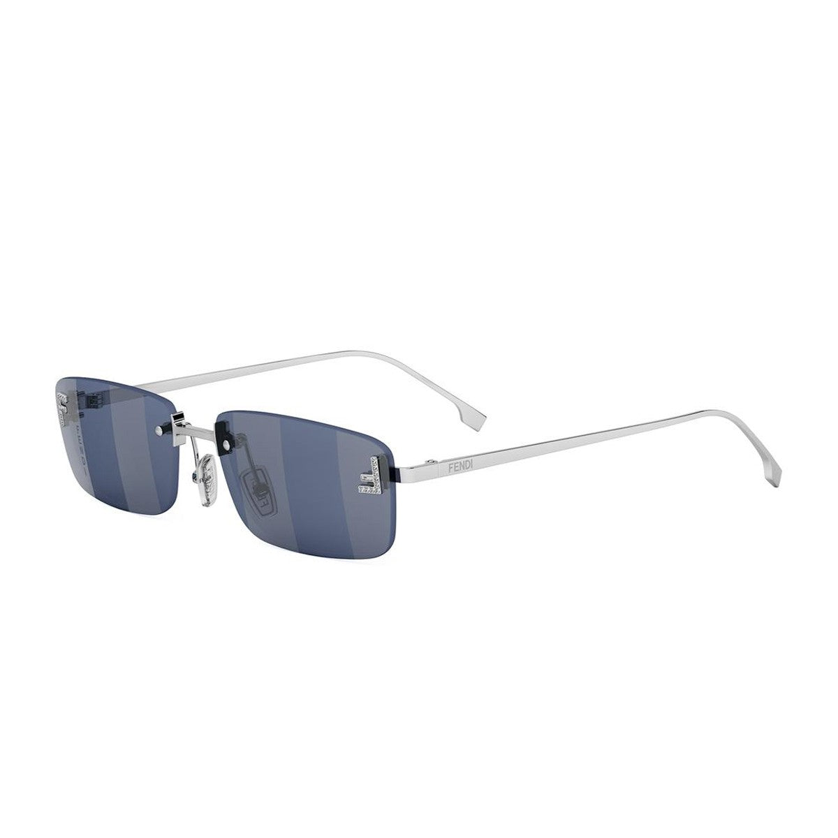 Fendi First Crystal Silver Metallo Sunglasses