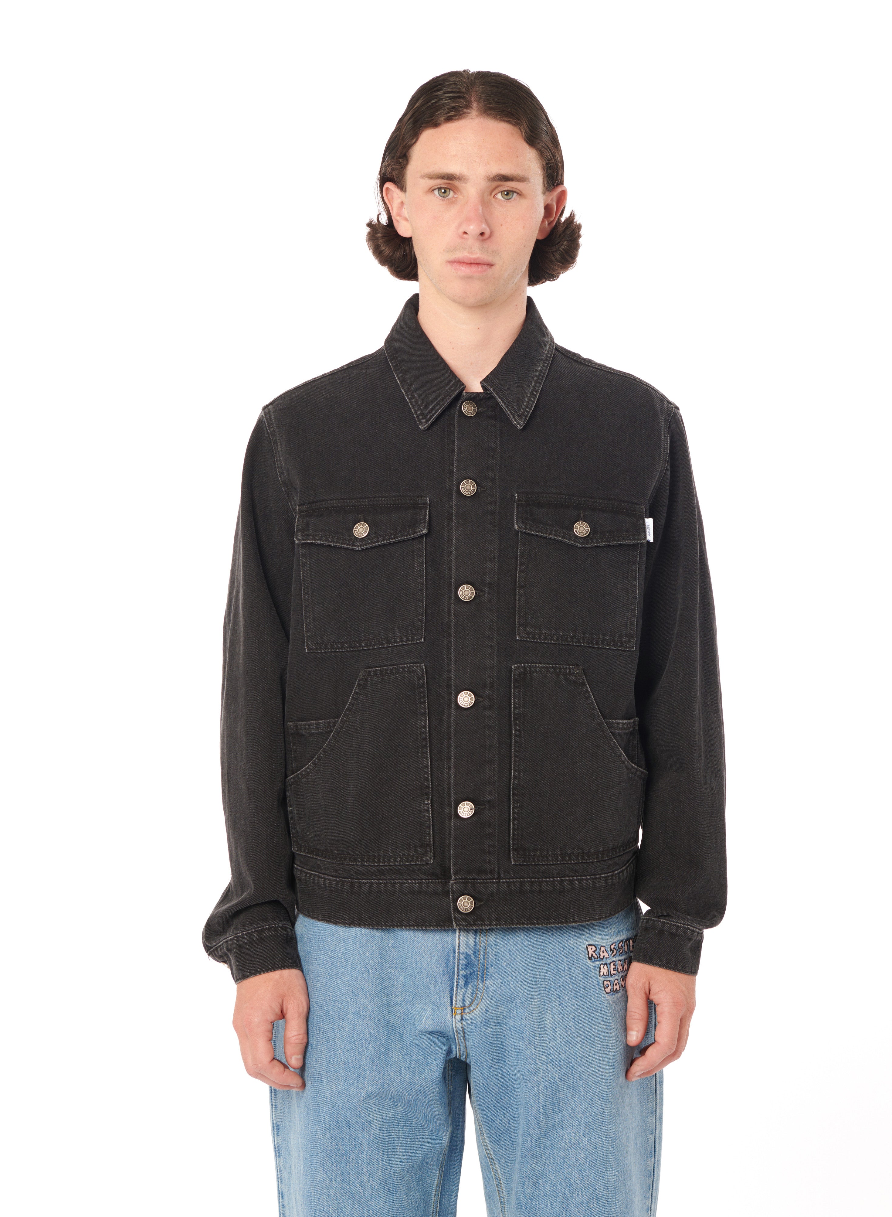Typo Classic Denim Jacket Woven Black