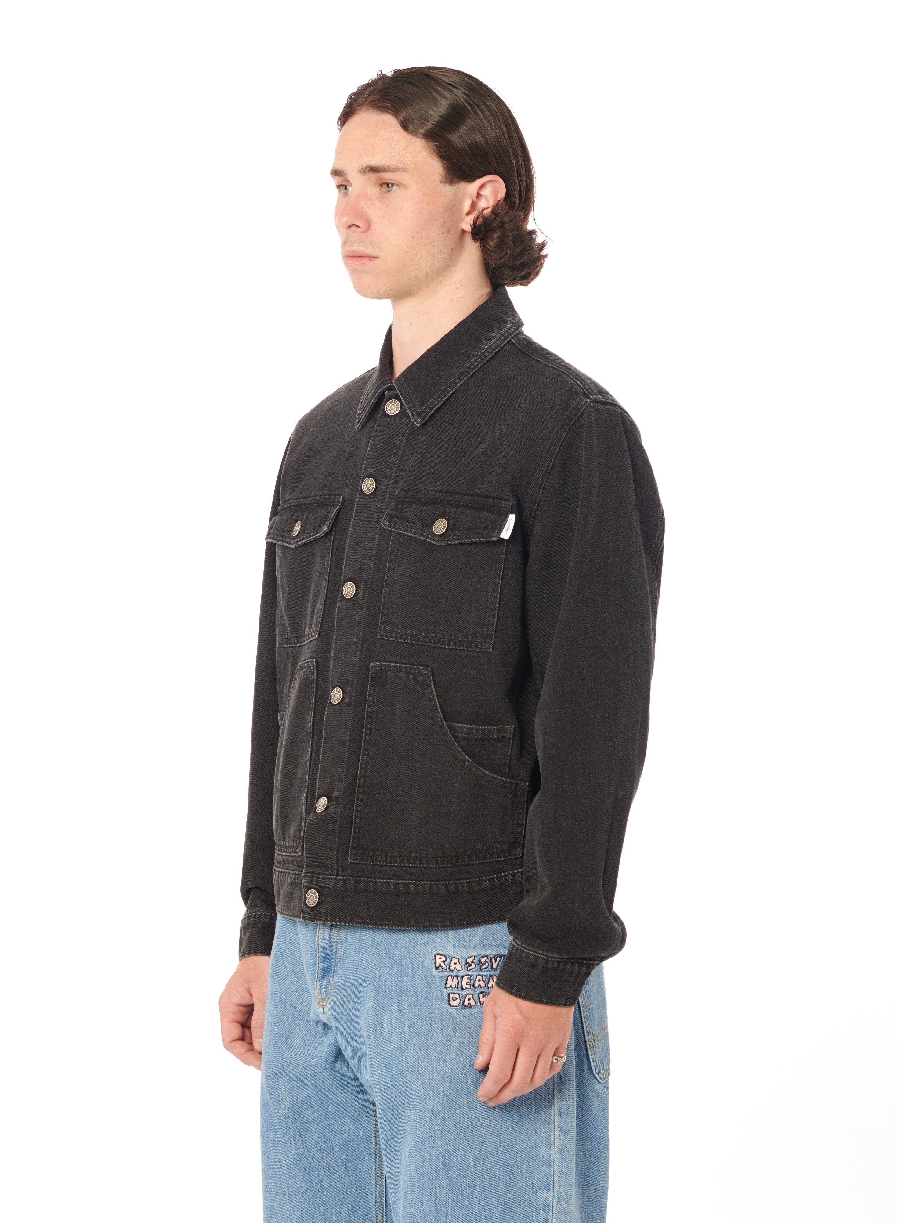 Typo Classic Denim Jacket Woven Black