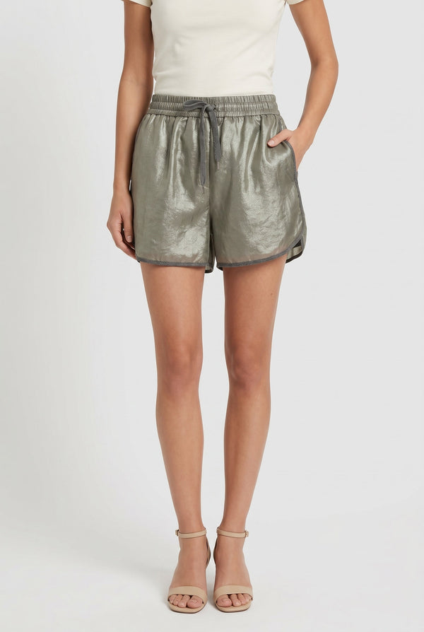 Brunello Cucinelli Womens Metallic Grey Casual Shorts One Color