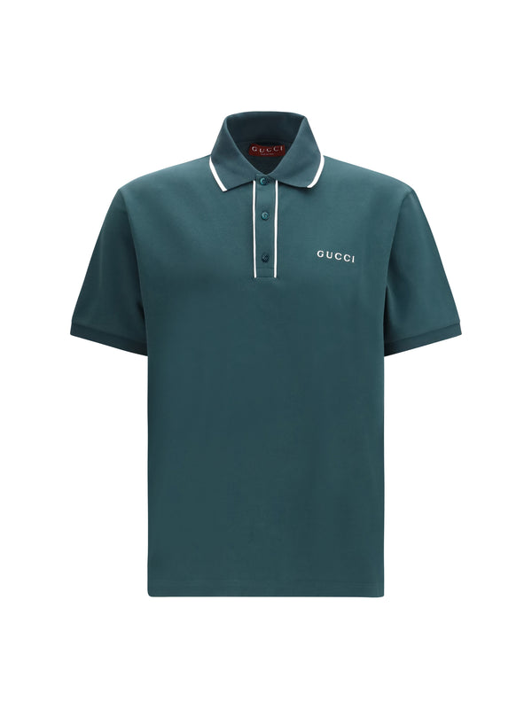 Gucci 100% cotton polo in green