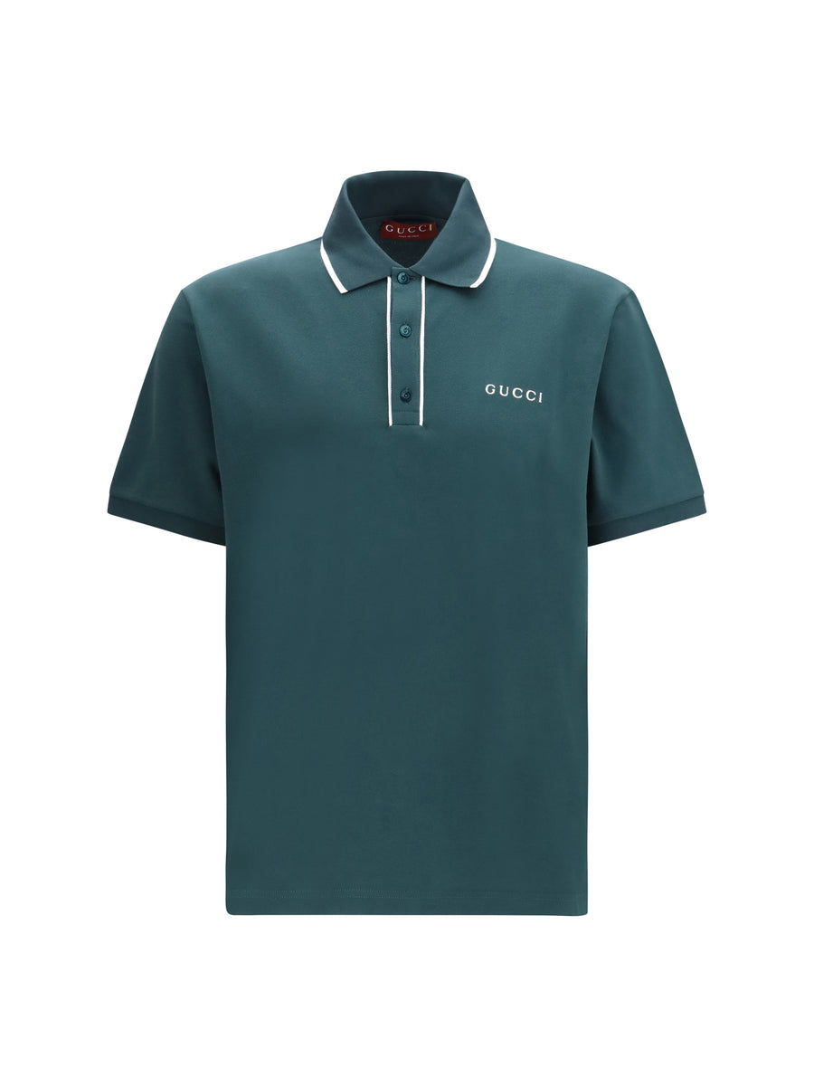 Gucci 100% cotton polo in green