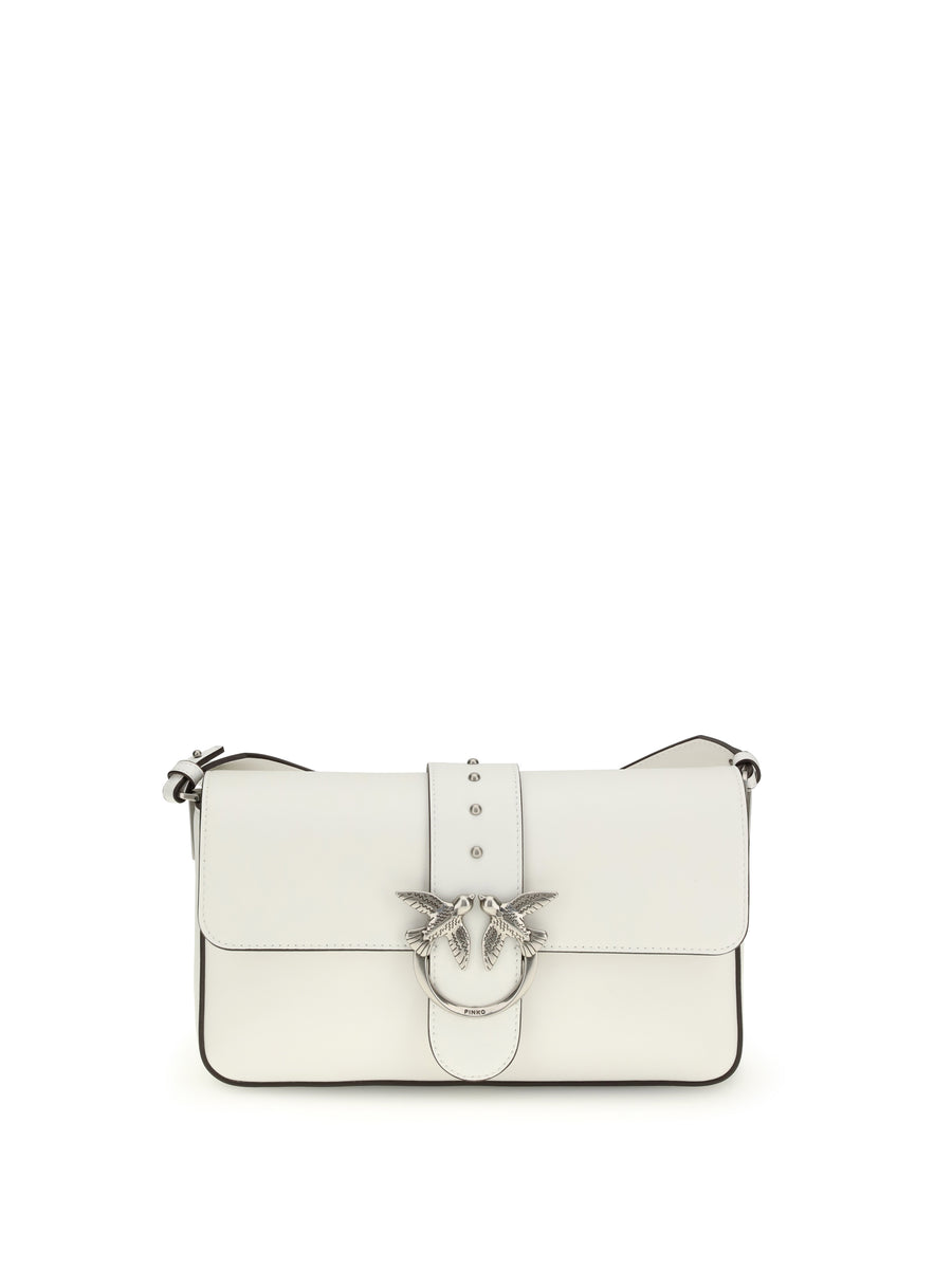 Love One Shoulder Bag Bianco Nembo-old Silver Leather
