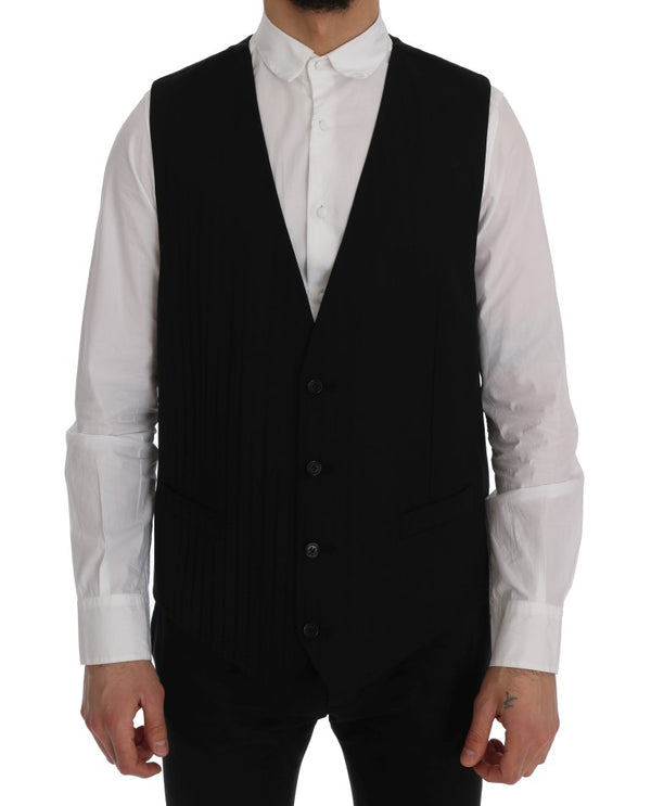 Dolce & Gabbana 97% Wool vest in black