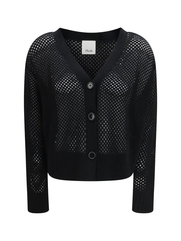 Allude 70% Virgin Wool cardigan in black