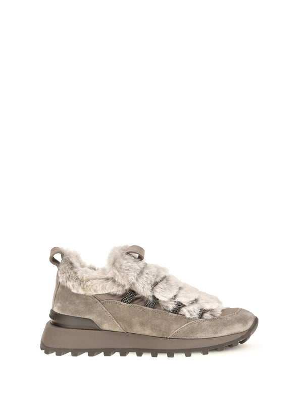 Brunello Cucinelli Upper: 100% Suede; Sole: 100% Rubber sneaker in taiga