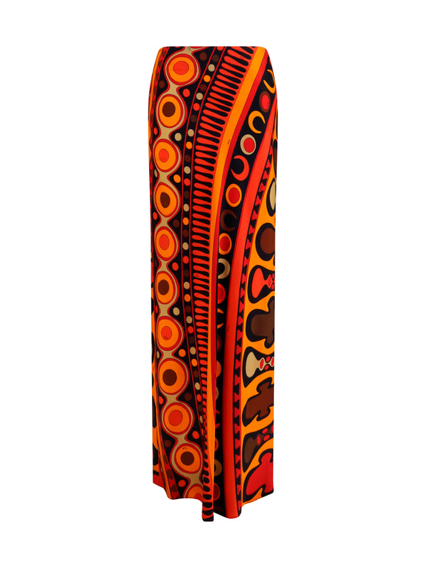 Emilio Pucci 100% Viscose skirt in orange