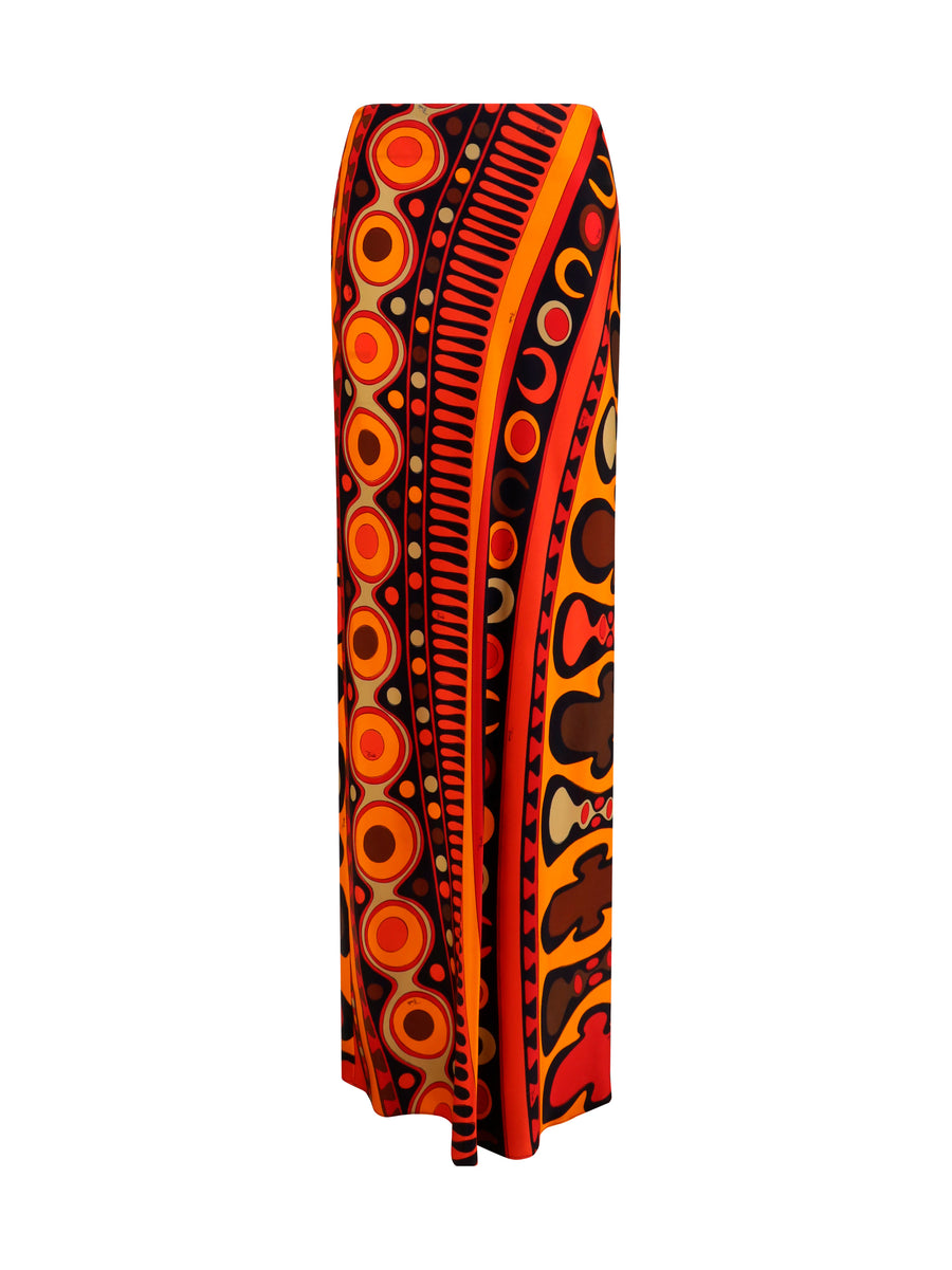 Emilio Pucci 100% Viscose skirt in orange
