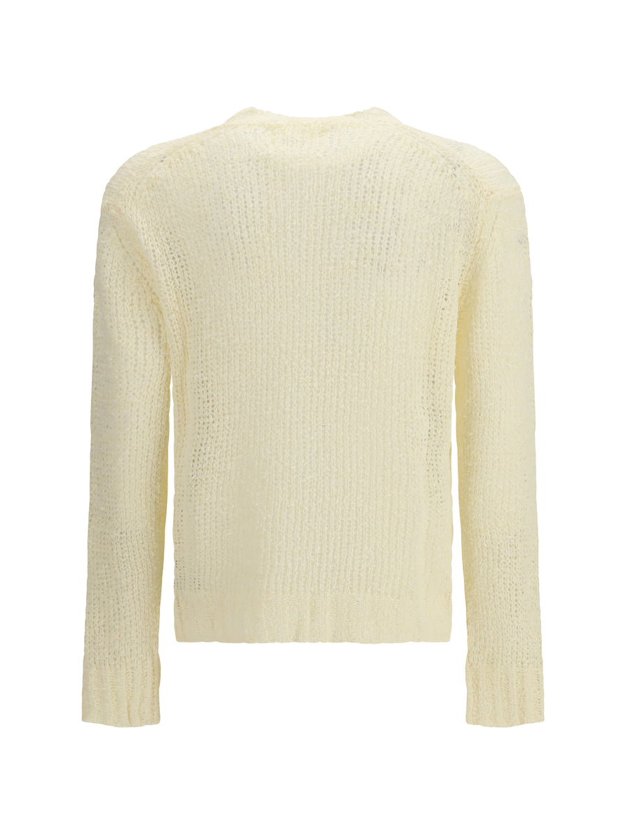 Openwork Sweater Eggshell Linen