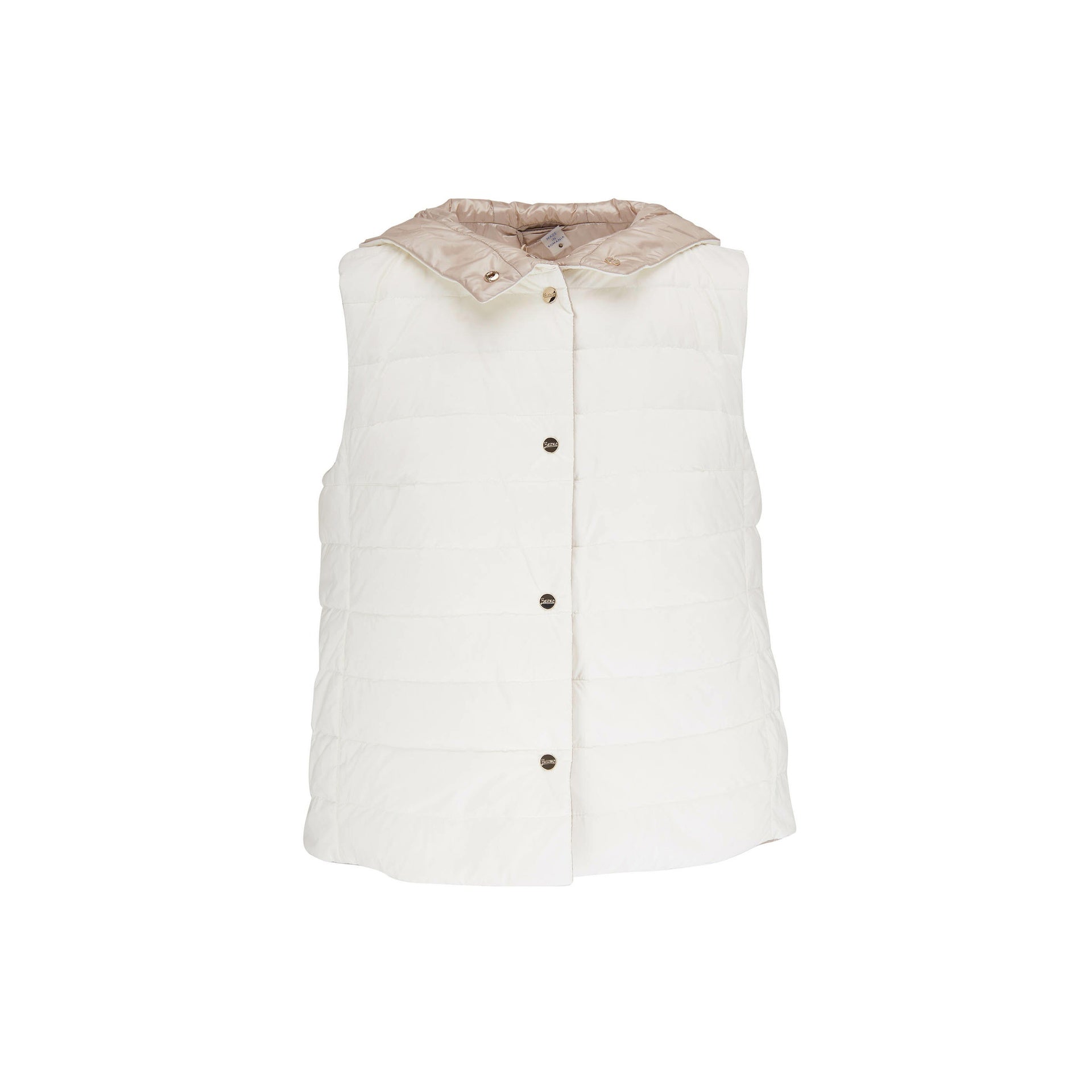 Herno Ultralight Hooded Reversible Vest White Polyamide