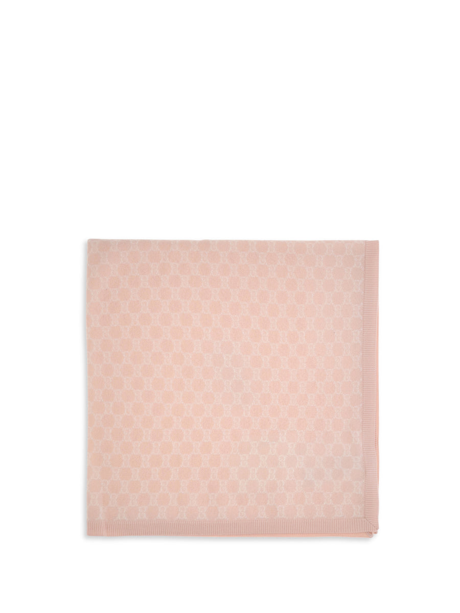 Wool Scarf For Girl Pink/ivory Merino Ovis Aries