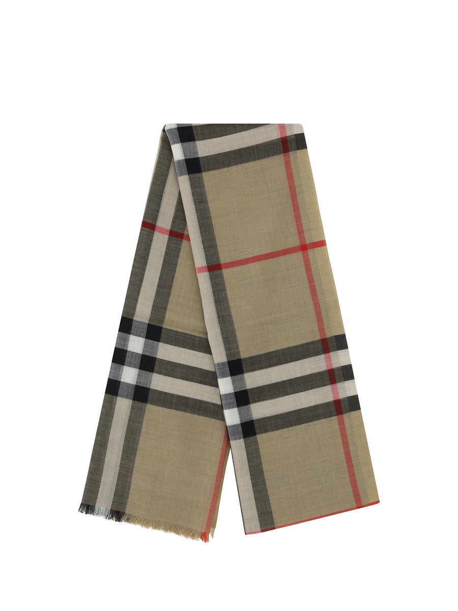 Scarf Silk And Wool Archive Beige (ovis Aries)