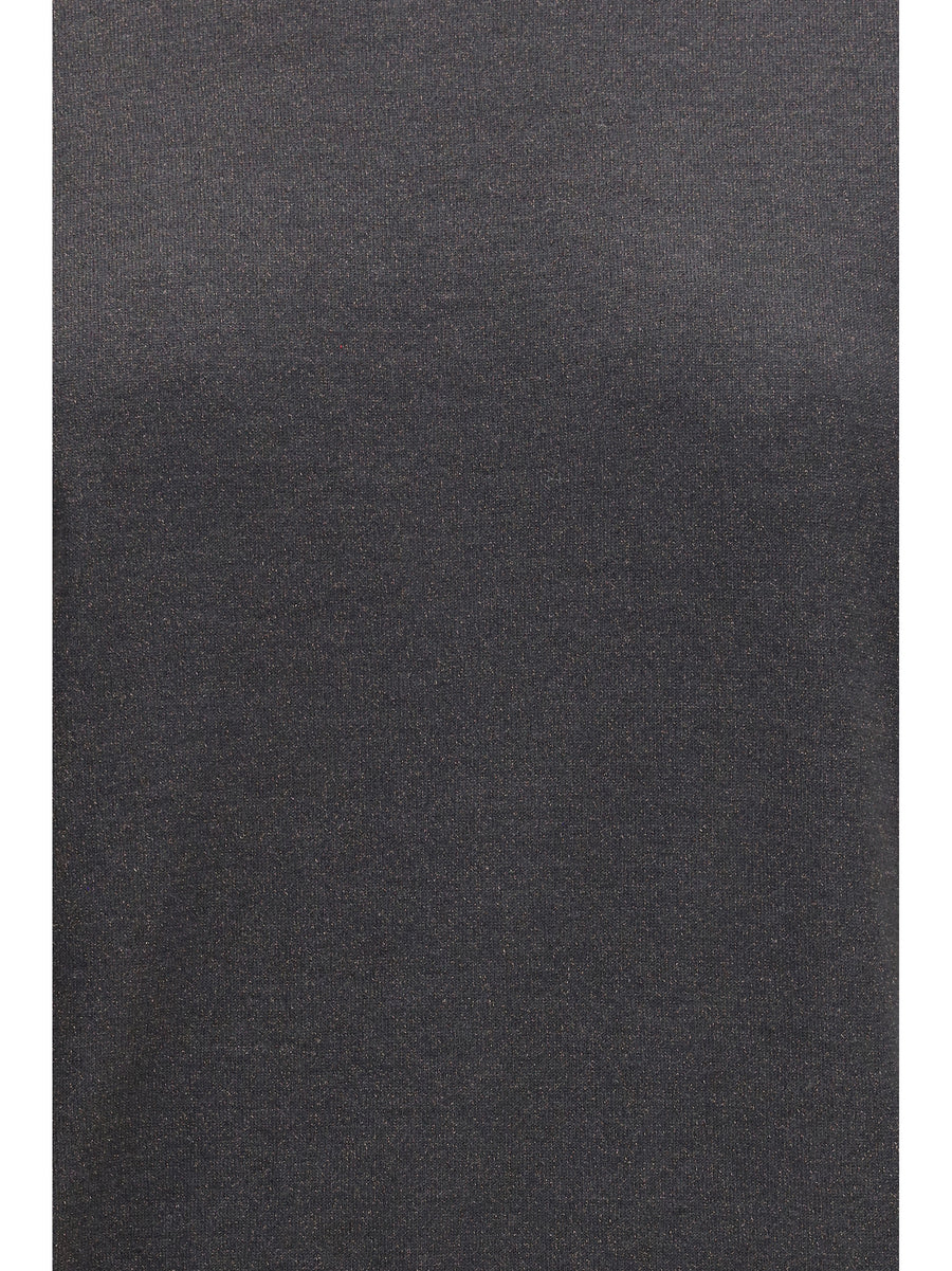 Short-Sleeve Cashmere And Silk Sweater Lead Grey (capra Hircus)