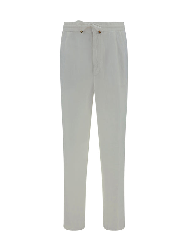 Brunello Cucinelli 100% Linen trousers in white