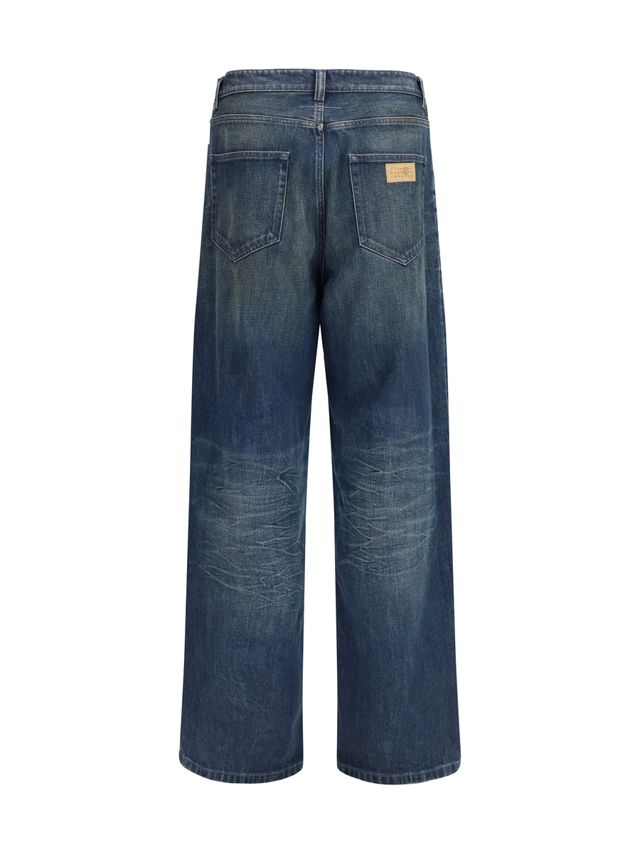 Five-Pocket Pants Dark Blue Cotton Jean