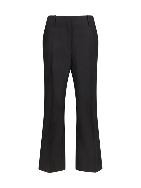 Trousers Cropped Tailored Black Wool (ovis Aries)